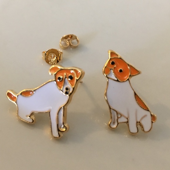 Cute Enamel dogs 🐕 orange & white - Picture 5 of 5